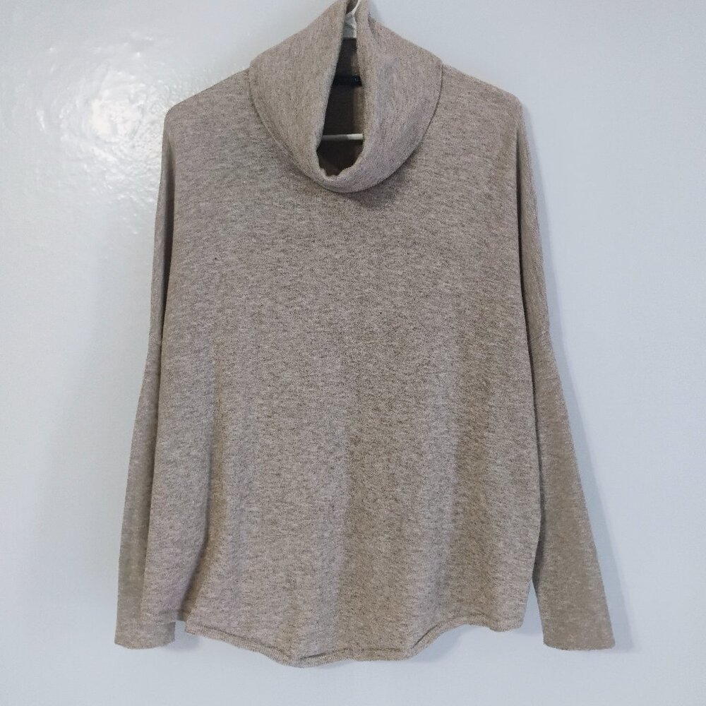 Cyrus Oatmeal Cowl Neck Sweater Medium Soft Knit Top